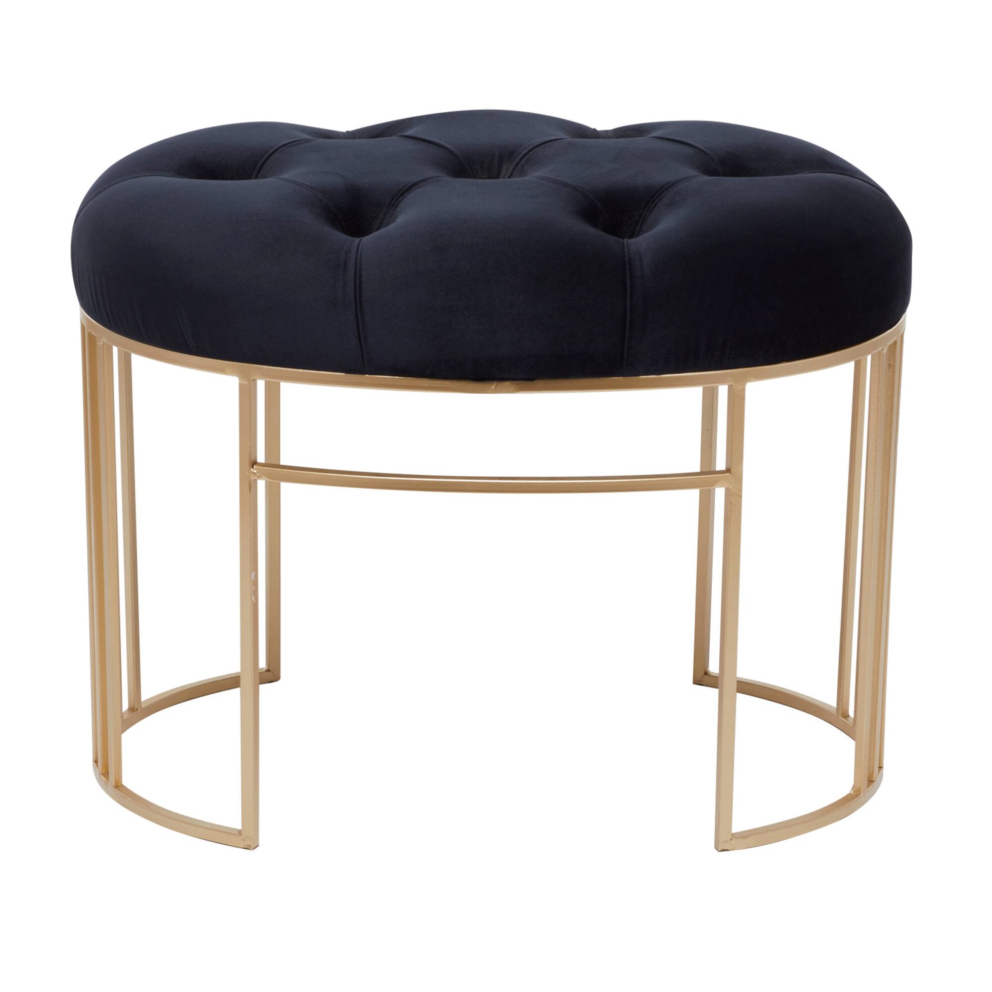 24" Velvet & Metal Glam Bench